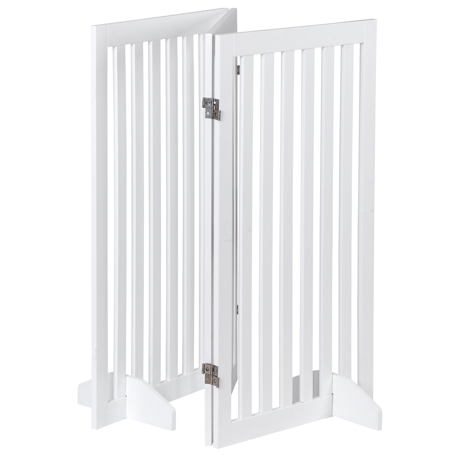 HomGarden 3 Panels 36-in Extra Tall Pet Gog Gate Foldable W/Support Leg for Doorways Stairs, White