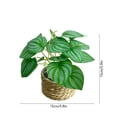 thumbnail image 3 of Artificial Potted Plant,Weather Resistant Fake Plant in Woven Basket Faux Greenery Decor for Home Tabletop Living Room Office Shelf, 3 of 6