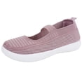 thumbnail image 3 of Domzle Women Mary Jane Shoes Slip On Walking Flats Comfortable Dressy Knit Washable Casual Shoe with Arch Support Purple, 3 of 7