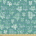 thumbnail image 2 of Ambesonne Under the Sea Fabric by the Yard Upholstery, Seaweed Marine Bubble, 1 Yard, Cadet Blue and Seafoam, 2 of 5