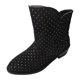 thumbnail image 1 of NECHOLOGY Botas Mujer Adulto Femenino Zapatos Botines mujer Moda Mujer Flock Otoño Tacones Cuadrados Slip On Dot Prints Botines Cortos Zapatos De Punta Redonda (Black, 8.5), 1 of 5