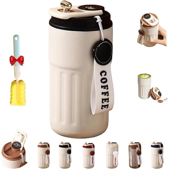 316 Stainless Steel Travel Mug with Temperature Display,2026 New 450ml Portable Smart Coffee Mug, Leak-proof Vacuum Insulated Mug, Suitable for Hot and Cold Tea Drinks