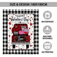 thumbnail image 4 of Happy Valentine''s Day Buffalo Check Plaid Shower Curtain Farmhouse Love Truck Red Hearts Home Decor Shower Curtains for Bathroom Bathtub Durable Waterproof Fabric with 12 Hooks 72" x 72", 4 of 5