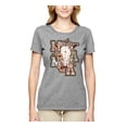 thumbnail image 2 of Wild Bobby Western Ma Steer Pink And Grey Distressed Pop Culture Women Graphic Tee, Heather Grey, XX-Large, 2 of 6