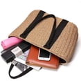 thumbnail image 3 of Straw Bags for Women, Large Tote Bag, Lightweight and Durable Straw Tote Bag, Summer Beach Handwoven Shoulder Bags for Travel Shopping, Brown, 3 of 7