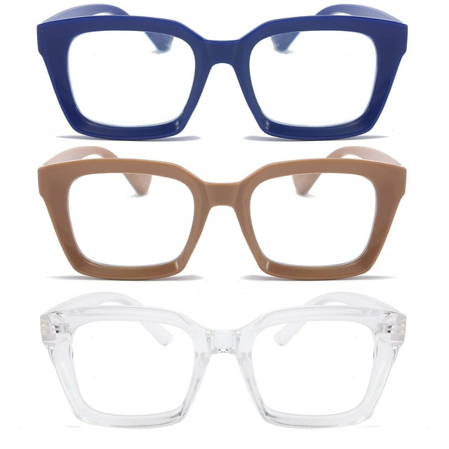 DXYXYO Blue Light Blocking Reading glasses for Women 15 Oversized Rectangle computer Readers Retro Fashion Oprah Style Square 3 Pack