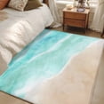 thumbnail image 4 of Summer Beaches Area Rugs 4x6 ft Gradient Teal Ocean Casual Sea Coastal Washable Rug Non Slip Indoor Carpet Absorbent Floor Mat for Living Room Bedroom Dining Room, 4 of 9