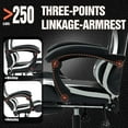 thumbnail image 4 of Gaming Chair with Footrest Ergonomic Computer Chair for Adult, Adjustable Headrest, Lumbar Pillow, Large Size Reclining Gaming Chair Big and Tall with Linkage Armrest for Home, Office, Gaming, 4 of 9