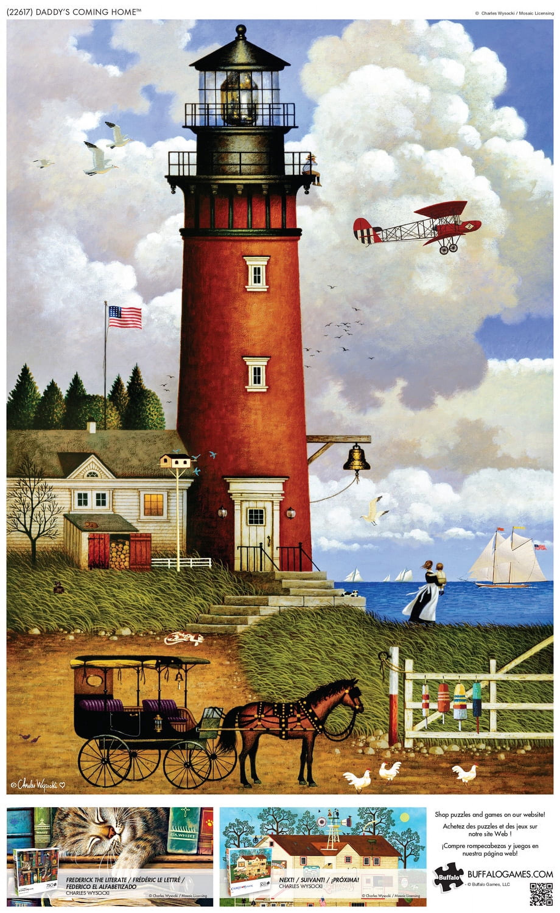 Buffalo Games 300-Piece Charles Wysocki Daddy's Coming Home Adult Interlocking Jigsaw Puzzle