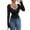 Black, variant on Women'S Sweetheart Neck Fitted T Shirts Long Bell Sleeve Ribbed Knit Tops White XL