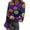 Dark Purple(Pumpkin), variant on Halloween Shirts for Women Long Sleeve Slim Fitted Funny Cartoon Ghost Tunic Tops Party Spring Day Crew Neck Ribbed Tee Tops Earthy Yellow L