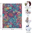 thumbnail image 4 of Purple Pioneer Flower and Paisley Pattern Blanket,Comfortable Soft Flannel Throw Blanket,All Season,Warm Lightweight Blankets for Sofa Bed Couch Living Room Chair,30"x40", 4 of 4