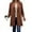 *Brown, variant on Women’s Round Neck Slim Fit Mid Long Blazers,Single Breasted Coat With Pockets Orange,Womens Plus XXXL