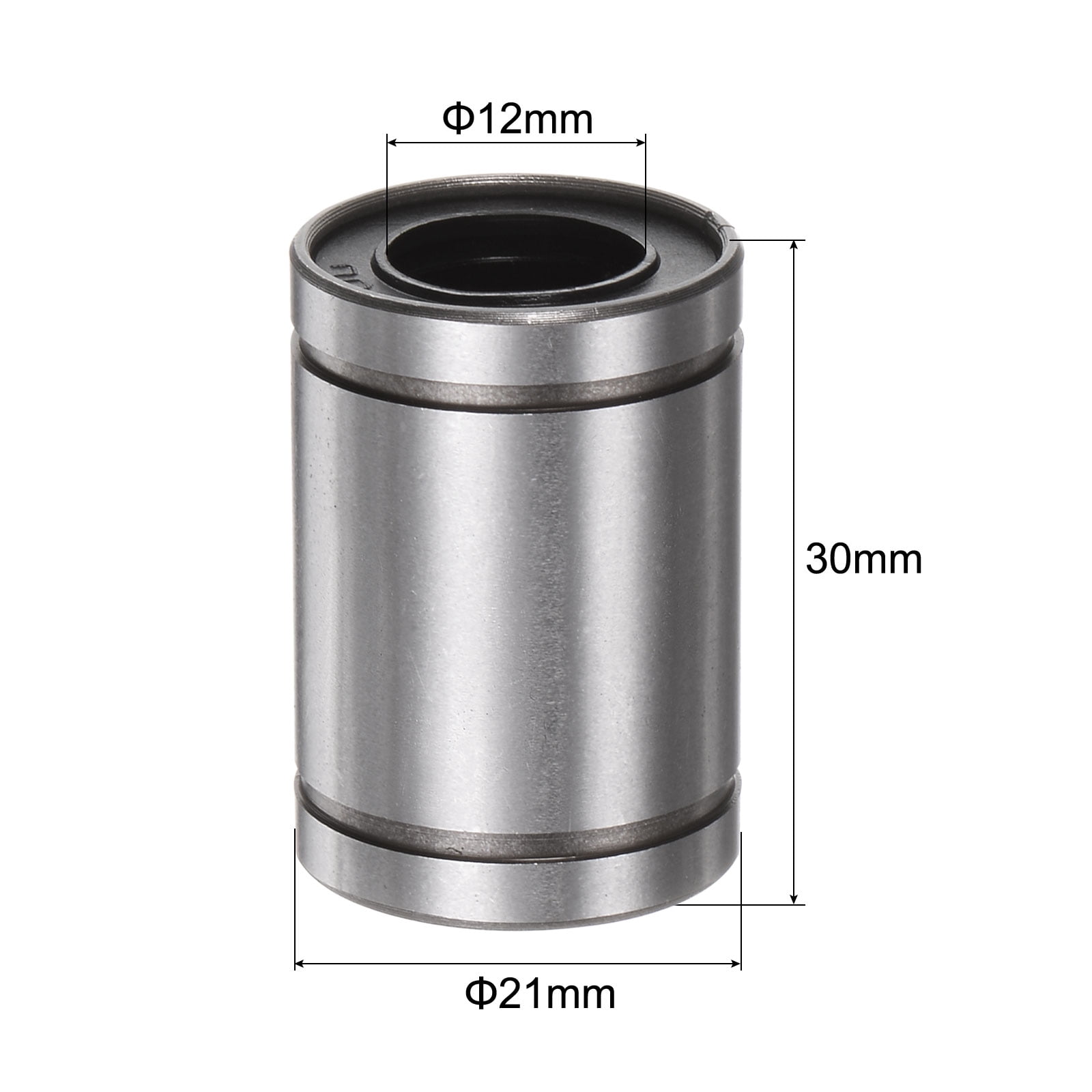 12pcs LM12UU Linear Ball Bearings, 12mm Bore Dia, 21mm OD,30mm Length, Linear Motion Bearing for CNC Machine