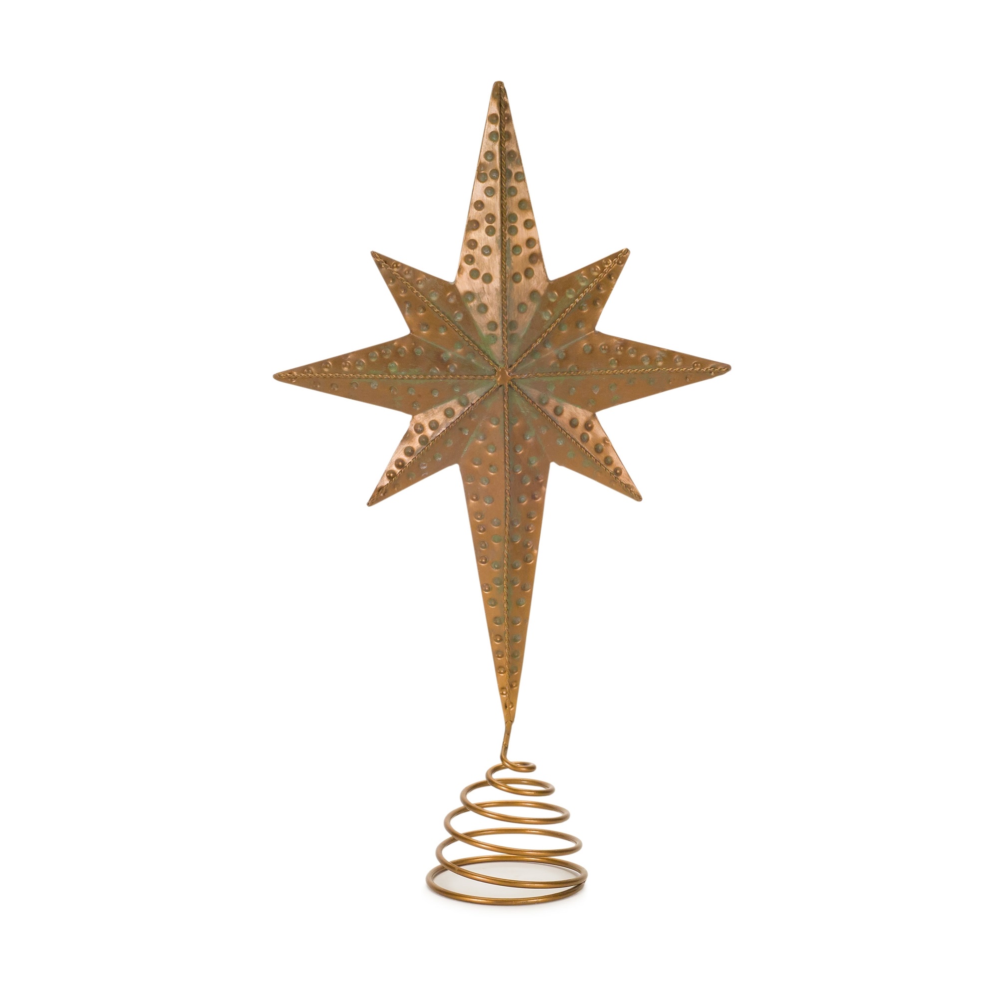 Set of 2 Bronze Metal Star Tree Topper 13"