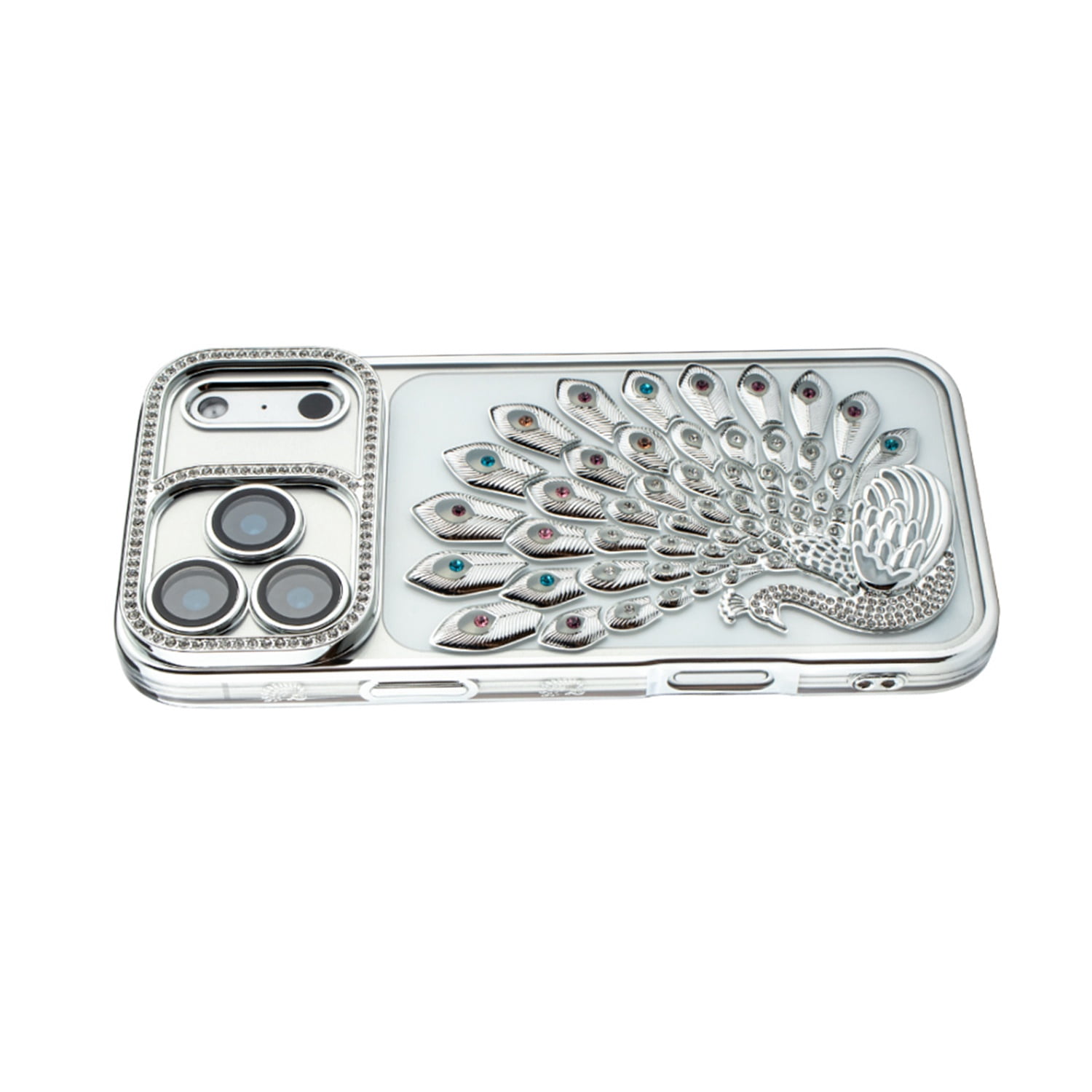 Protective Crystal Plume Case for iPhone 17 Pro - Silver