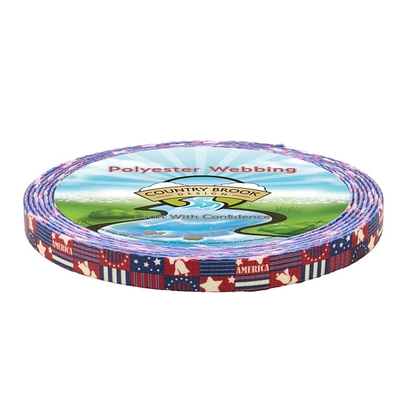 Country Brook Design - Spirit of '76 Polyester Webbing (1/2 Inch, 20 Yards)