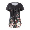 thumbnail image 1 of Sunloudy - Camiseta larga con cuello henley para mujer, camisetas de manga corta con estampado de flores, rayas, llamas y oro Sunloudy  S M L XL XXL, 1 of 8