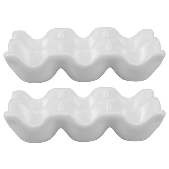 FRCOLOR Egg Ceramic Storage Basket Countertop Holder for Fresh Eggs White