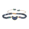 thumbnail image 1 of Pulsera de cuentas de rueda de piedra natural, regalo para la mejor amiga de la mujer, pulsera ajustable con Luna, 1 of 8