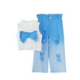 thumbnail image 2 of Amidoa Girls 2 Piece Outfits Summer Clothes Graphic Tank Top and Casual Short Kids Clothing Sets Blue Size 8, 2 of 7