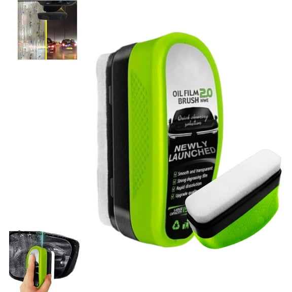 Professional 2-in-1 Windshield Cleaner Brush & Squeegee,Effective Car Glass Cleaning Tool for Removing Stubborn Oil Film, Fog & Dirt ,Ensures Safe Driving Visibility