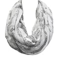 thumbnail image 3 of Wrapables? Lightweight Musical Notes Infinity Scarf, White, 3 of 7