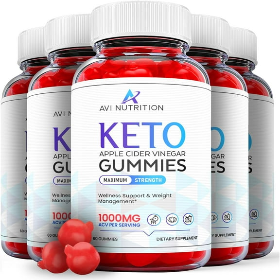 (5 Pack) AVI Nutrition Keto ACV Gummies -Apple Cider Vinegar Supplement for Weight Loss - Energy & Focus Boosting Dietary Supplements for Weight Management & Metabolism - Fat Burn - 300 Gummies