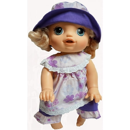 3 Piece Dress Pants - 3 Piece Doll Clothing Hat Dress Pant Fit Baby Alive Go And Little Baby Doll