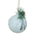 thumbnail image 4 of Northlight 5" White Frosted NOEL With Holly and Berries Christmas Glass Ornament, 4 of 6