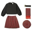 thumbnail image 2 of Tiijoy Girls Scottish Traditional Performance Long Sleeve Top Skirt Hat Scarf Set, Sizes 8-10, 2 of 8