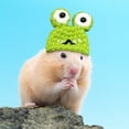 thumbnail image 4 of Diceymbol Small Animal Knit Hat Collection Bunny/Frog/Mushroom Designs for Syrian Hamsters, Chinchillas & Parakeets Adjustable Strap Miniature Pet Fashion, 4 of 6