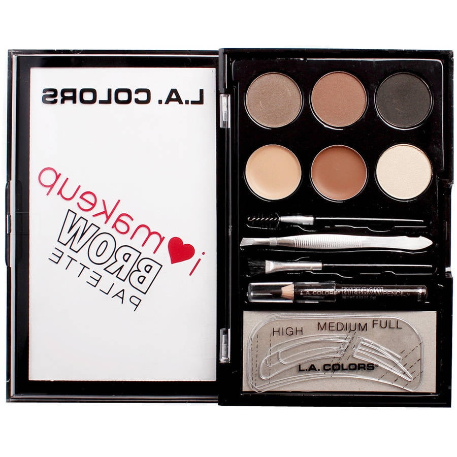 L.A. Colors I Heart Makeup Brow Palette, Medium to Dark, 0.26 Ounce