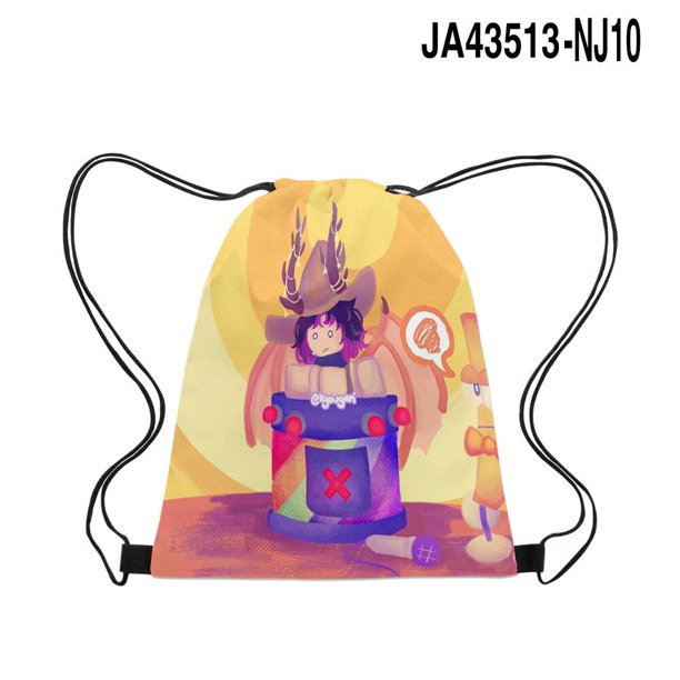 Shovelware Brain Game Roblox mochila escolar con cordón, bolsillo con cordón, mochila de gran capacidad para estudiantes de primaria