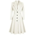 thumbnail image 2 of Manteau Long Trench à Boutons pour Femmes Manteau d'Hiver, 2 of 8