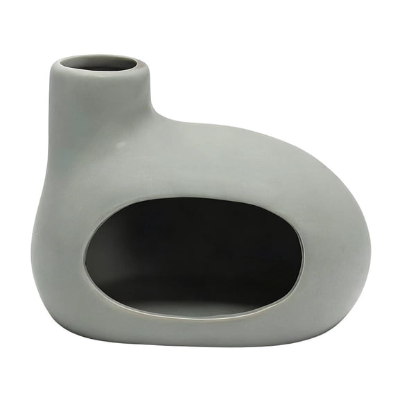 Grey Handcrafted Ceramic Palo Santo Incense Censer Ash Catcher With Chimney For Home Decor