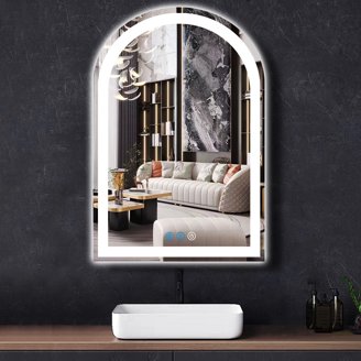 DIDIDADA 30 Inch Round LED Bathroom Mirror – Dimmable Anti-Fog Vanity Mirror With Front Light, 3 Colors