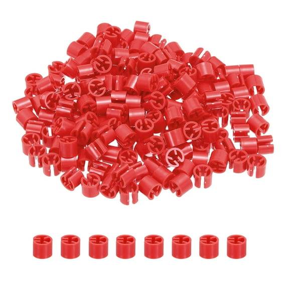 Uxcell 300 Pcs Clothes Hanger Marker Blank Plastic Tags Fit 3mm Rod, Red