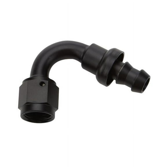Allstar Performance ALL49463, Pushlock Hose End Black 120 Deg Elbow -8 0