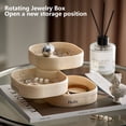 thumbnail image 2 of Jewelry Box 3 Layers Rotatable Multi-grids Suction Cup Square Ring Earring Necklace Hair Accessories Jewelry Box Home Use, 2 of 8