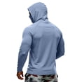 thumbnail image 5 of Hooded Sun Protection Shirts for Men Long Sleeve Solid Color Shirt with Face Mask Outdoor Fishing Hoodies, XL, 5 of 8