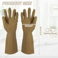 thumbnail image 2 of Uxcell 2 Pair Rubber Cleaning Gloves, Reusable Household Dishwashing Long Rubber Gloves with Non-slip Grip for Washing Dishes Kitchen and Bathroom Cleaning, Medium, Brown, 2 of 7