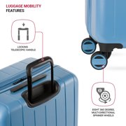 Swiss Gear Wanderlust Pro Lightweight Expandable Spinner, Light Blue, 3-Piece Set(20/24/28)