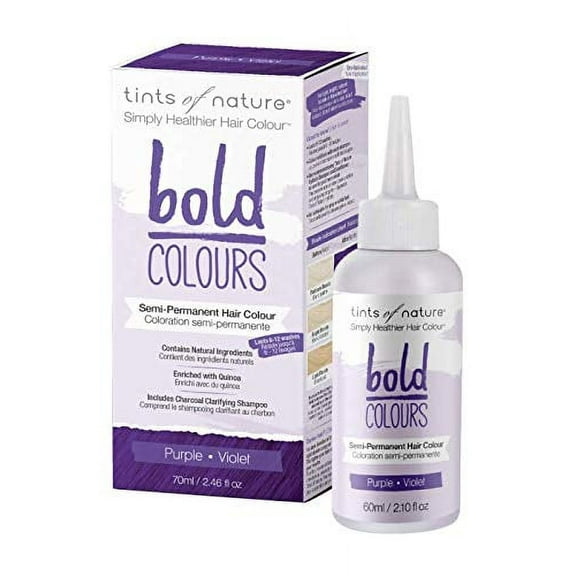 Tints of Nature Bold Purple, Vegan Semi Permanent Natural Hair Dye, 1 Ea