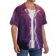 thumbnail image 2 of Balery Thunderstorm Violet Purple Camisa Casual de Manga Corta con Botones para Hombre, Texturizada, Estilo Cubano, para Playa, Verano-4X-Large, 2 of 5