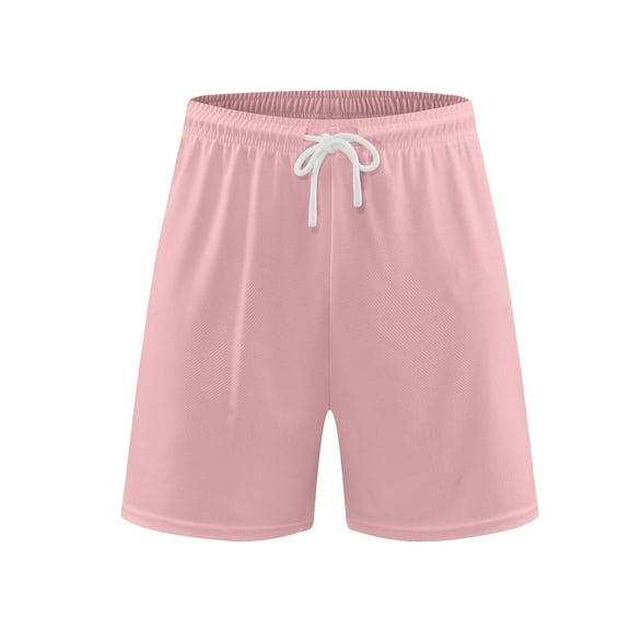 Wyobmus Men's Mesh Workout Shorts Quick Dry Sport Shorts Lightweight Drawstring Fitness Gym Basketball Shorts Pink