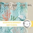 thumbnail image 6 of Teal Red Coastal Jellyfish Kitchen Curtains Window Panels, Summer Nautical Beach Coral Starfish Insulated Window Treatment Curtain, Grommet Curtains for Bedroom/Living Room, 2 Piece 52"Wx72"L, 6 of 8