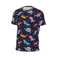 thumbnail image 6 of Wukai Cartoon Dinosaur Print Men's Short-Sleeved Mesh T-Shirt,Quick-Dry Short Sleeve Workout T-Shirt-Small, 6 of 8
