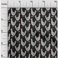 thumbnail image 2 of oneOone Velvet Black Fabric Rooster Cock Sewing Craft Projects Fabric Prints By Yard 58 Inch Wide-MA, 2 of 4