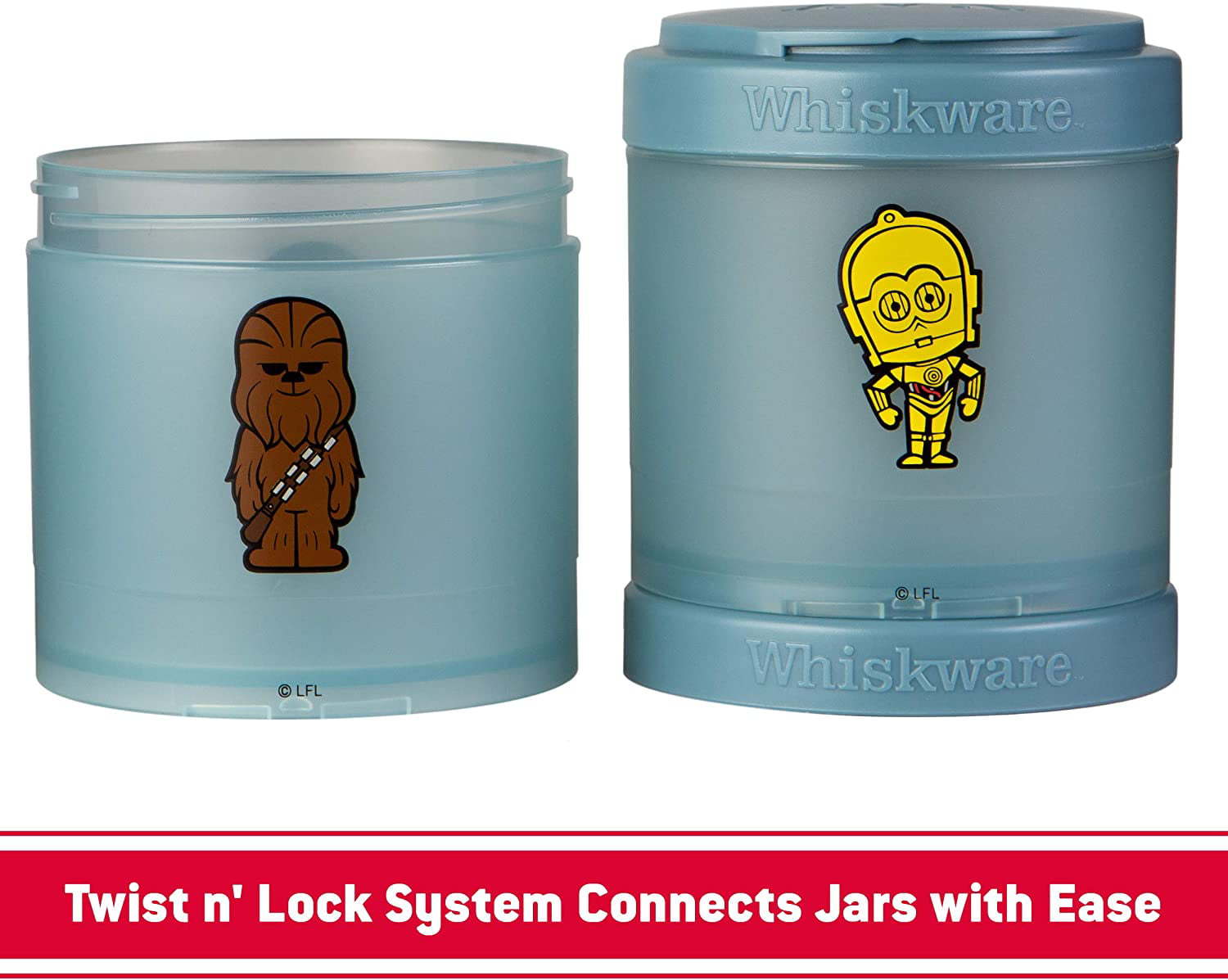 Whiskware Star Wars Stackable Snack Pack Containers - Mando & The Child